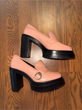 Gianni Bini Maxxwelle Pink Platform Loafer Heels